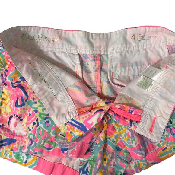 Lilly Pulitzer The Kerrie Short 3" Inseam Pink Multicolor Floral Women Size 4 - Picture 7 of 11